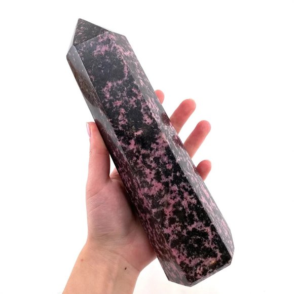 XL Rhodonite Crystal Point Tower - Picture 6 of 10